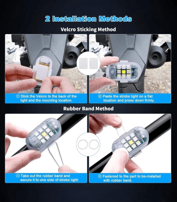 ضوء فلاش LED مغناطيسي للدرّاجات النارية والسيارات مع ريموت كنترول تحكم عن بُعد
