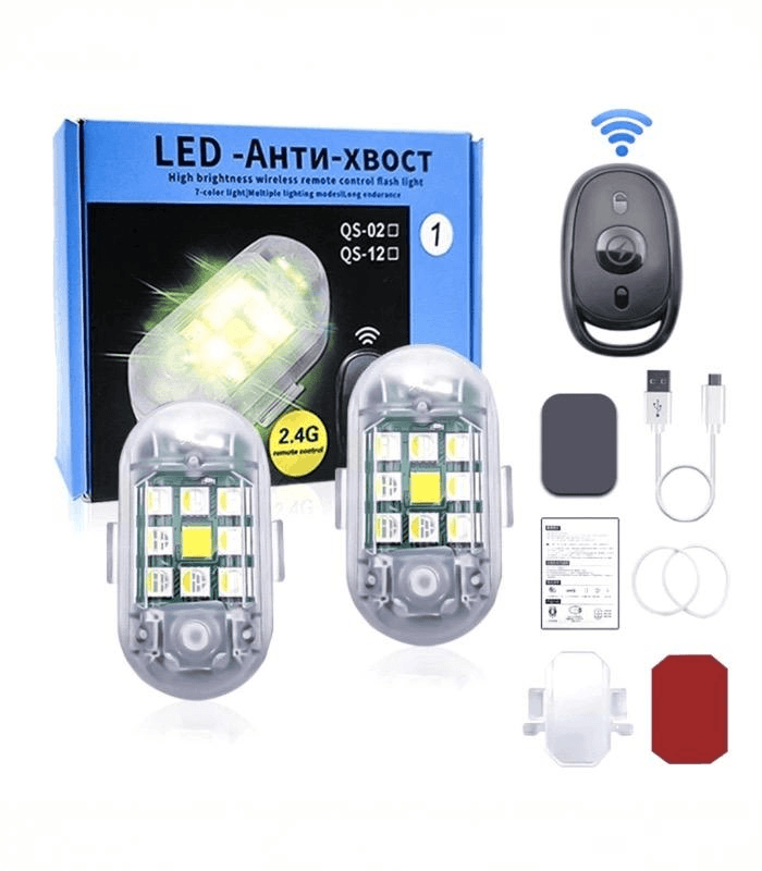 ضوء فلاش LED مغناطيسي للدرّاجات النارية والسيارات مع ريموت كنترول تحكم عن بُعد