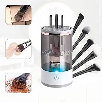 منظف فرش المكياج الكهربائي الدوار - يناسب جميع أحجام الفرش مع شحن USB